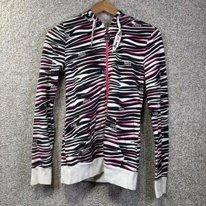 Abbey Dawn Avril Lavigne Hoodie Juniors Large Zebra Skull Full Zip Punk